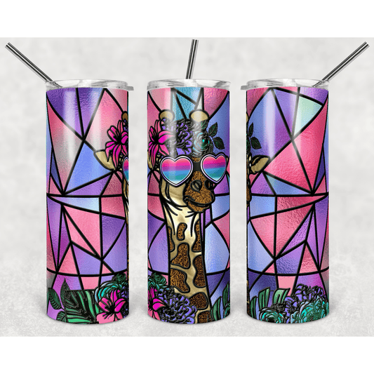 Stained Glass Giraffe Sun Glasses - Skinny Tumbler - southerncountryheart.com
