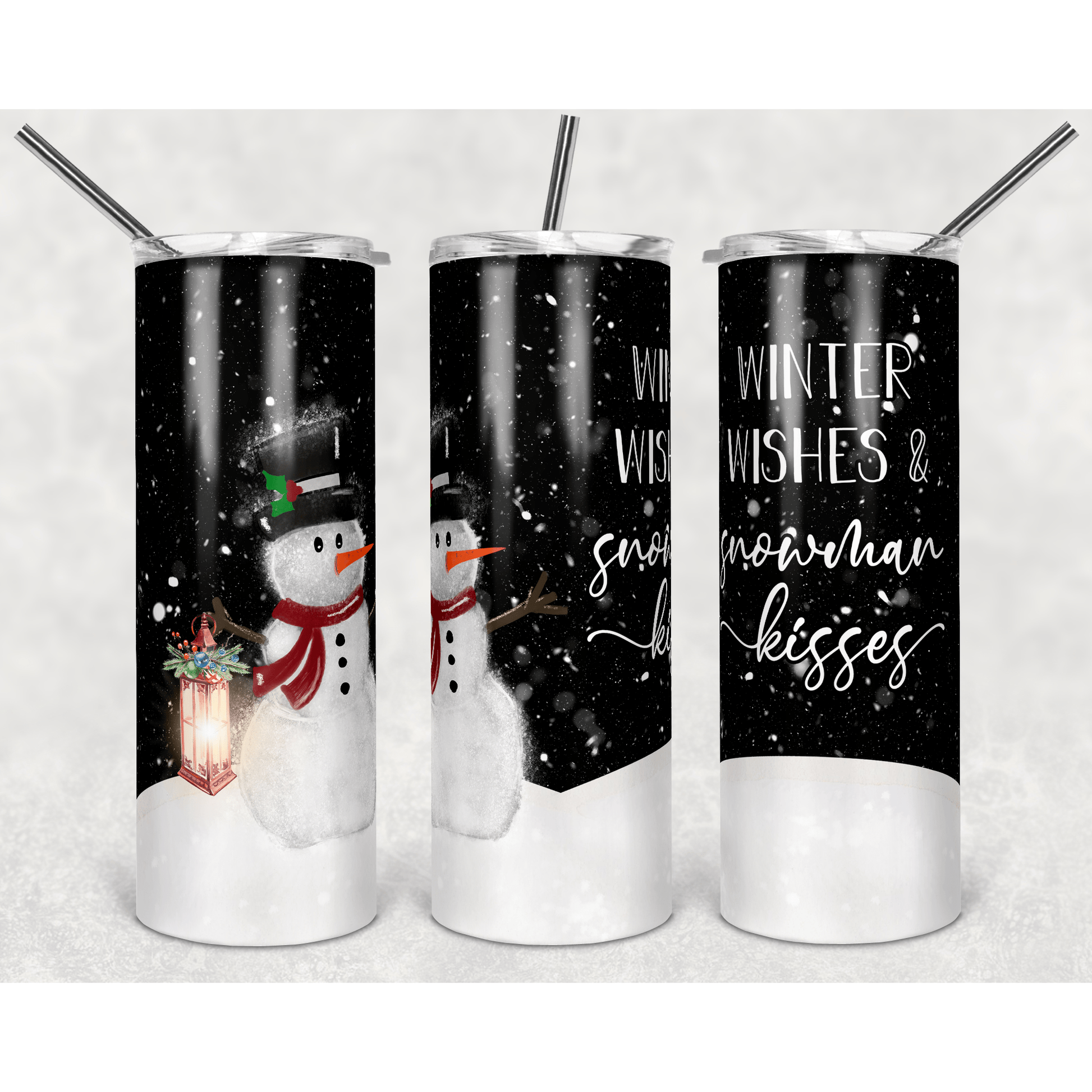 Winter Wishes Snowman Kisses - Skinny Tumbler - southerncountryheart.com