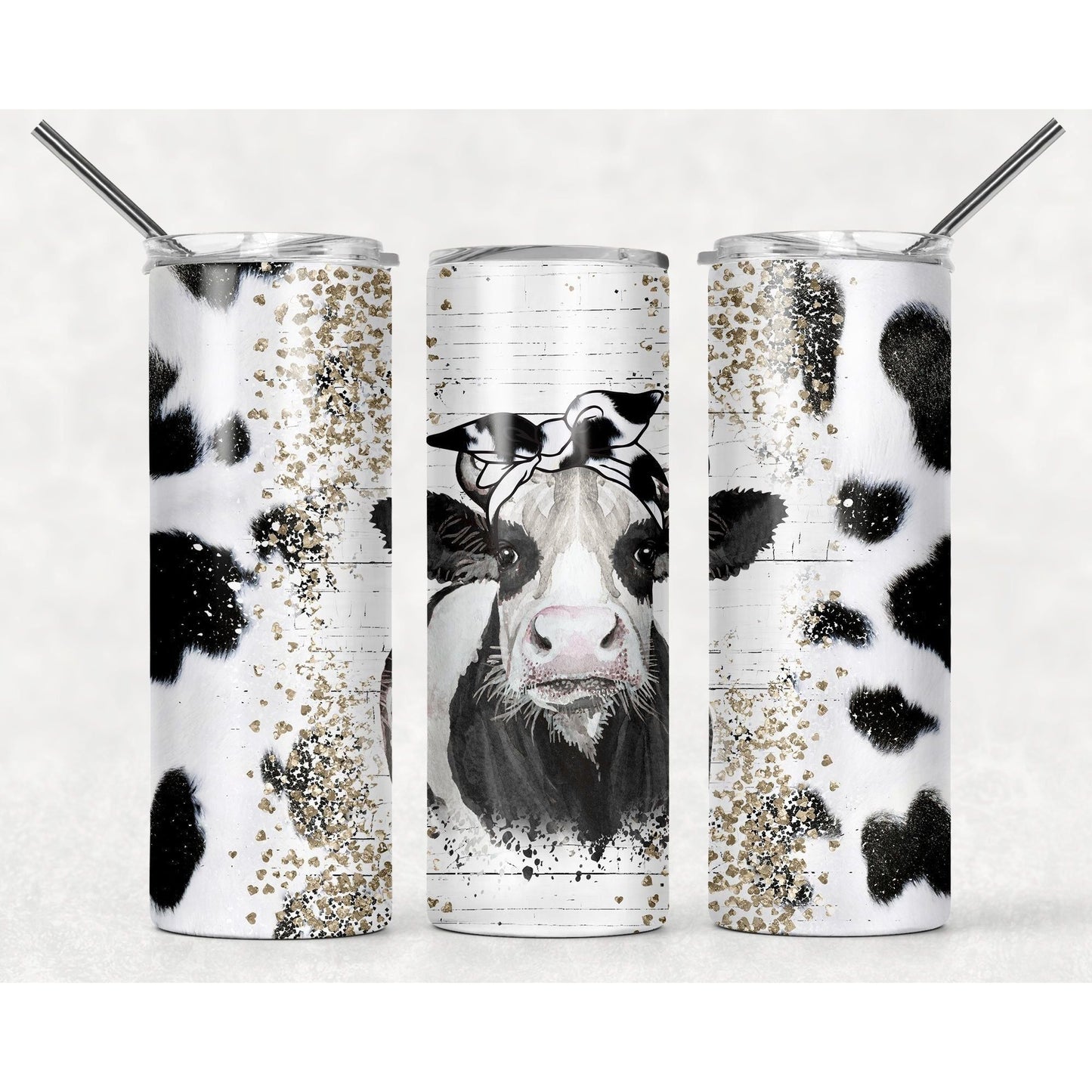 Cow on Cowhide - Skinny Tumbler - southerncountryheart.com