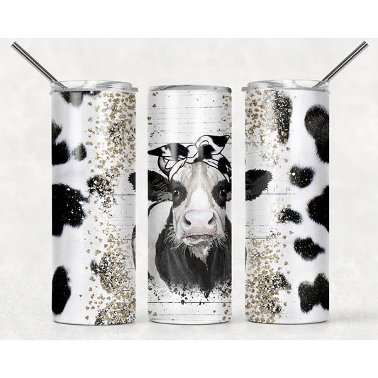 Cow on Cowhide - Skinny Tumbler - southerncountryheart.com