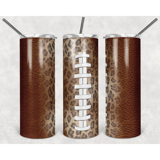 Football Leopard - Skinny Tumbler - southerncountryheart.com