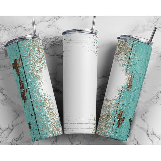 Beach Summer Teal Blank - Skinny Tumbler - southerncountryheart.com