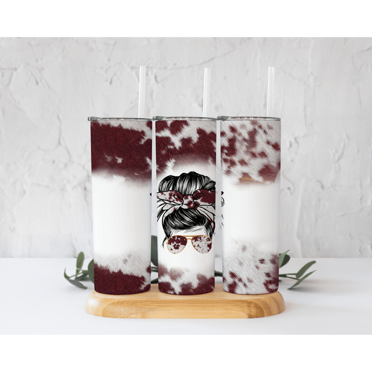 Mom Cowhide - Skinny Tumbler - southerncountryheart.com
