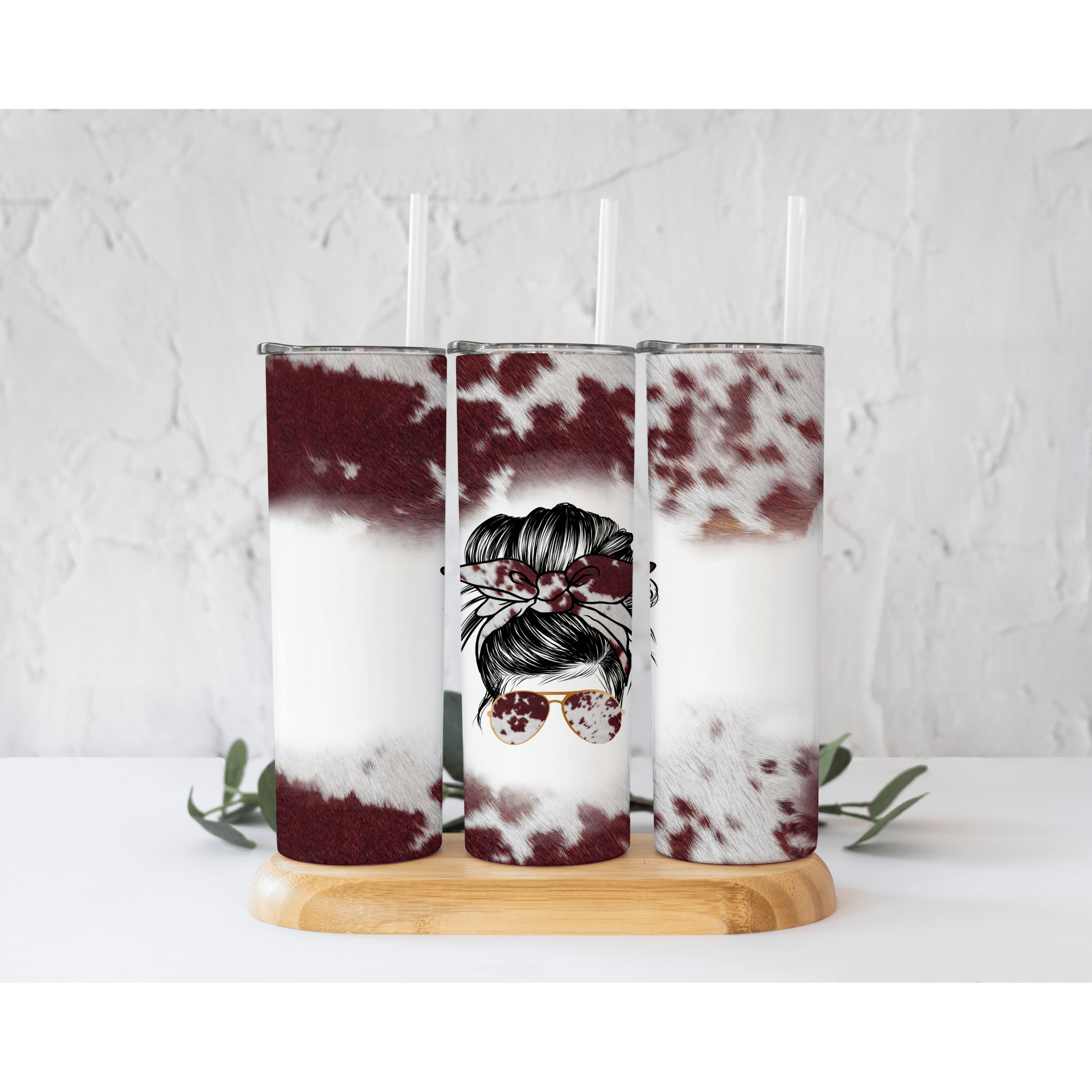 Mom Cowhide - Skinny Tumbler - southerncountryheart.com