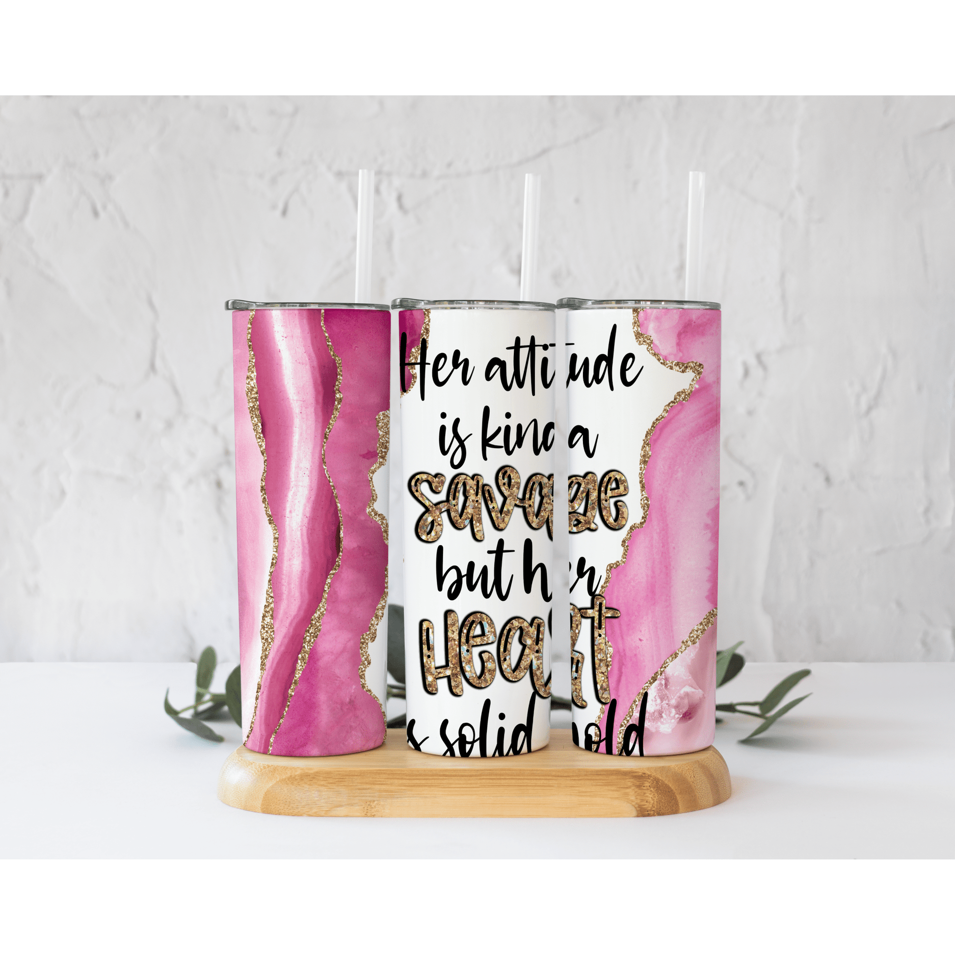 Her Attitude Kinda Savage - Skinny Tumbler - southerncountryheart.com