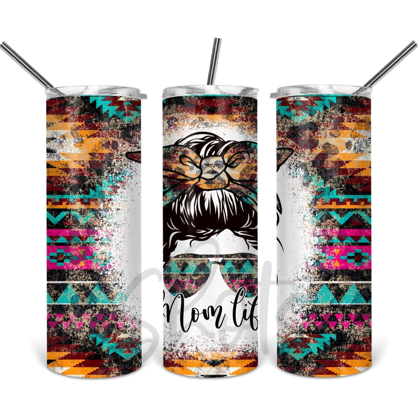 Aztec Mom Life - Skinny Tumbler - southerncountryheart.com
