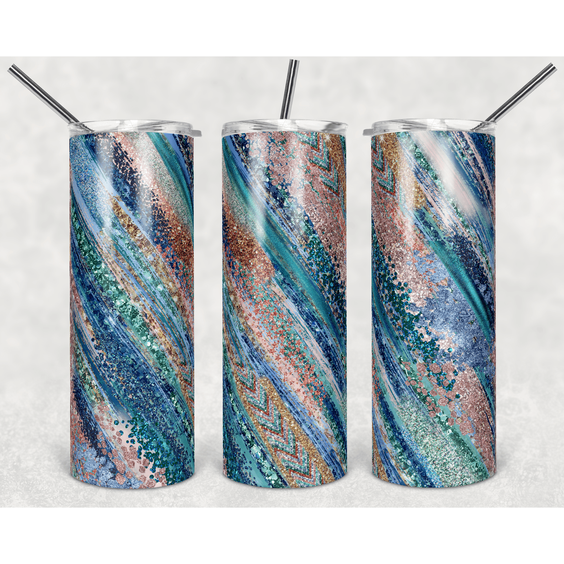 Boho Blush and Teal Milky Way - Skinny Tumbler - southerncountryheart.com