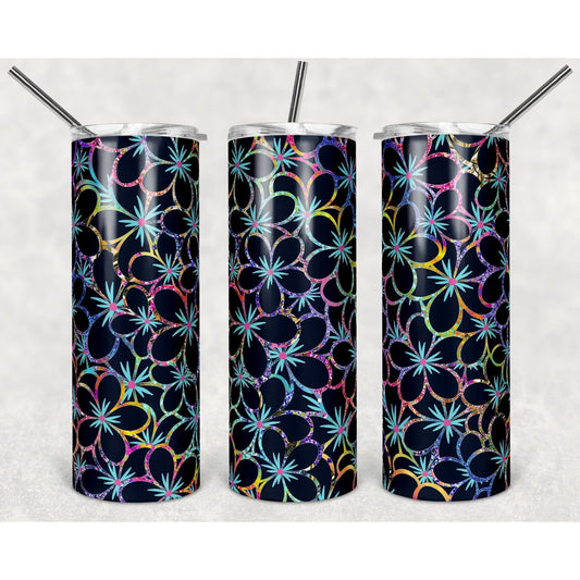 Rainbow Daisy Flower - Skinny Tumbler - southerncountryheart.com
