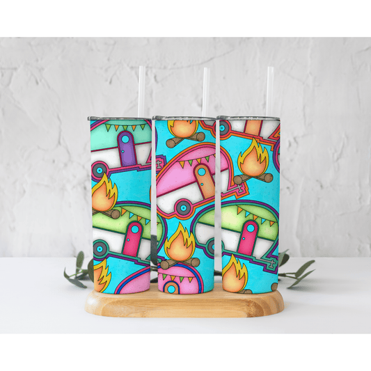 Camper Burst - Skinny Tumbler - southerncountryheart.com