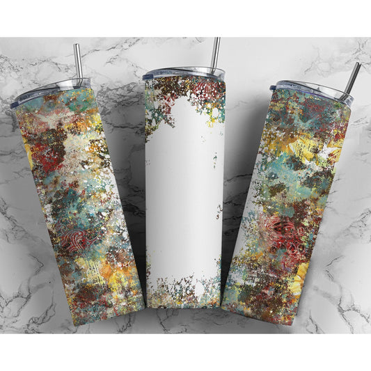 Western Floral Grunge Blank - Skinny Tumbler - southerncountryheart.com