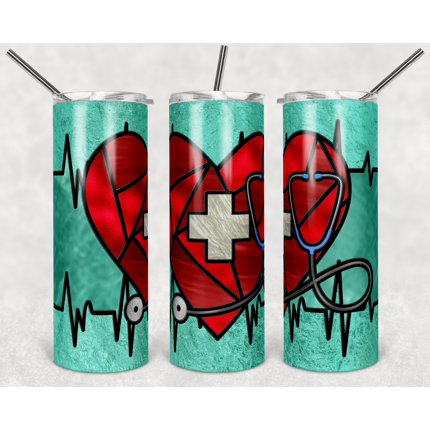 Nurse Stained Glass Medical - Skinny Tumbler - southerncountryheart.com