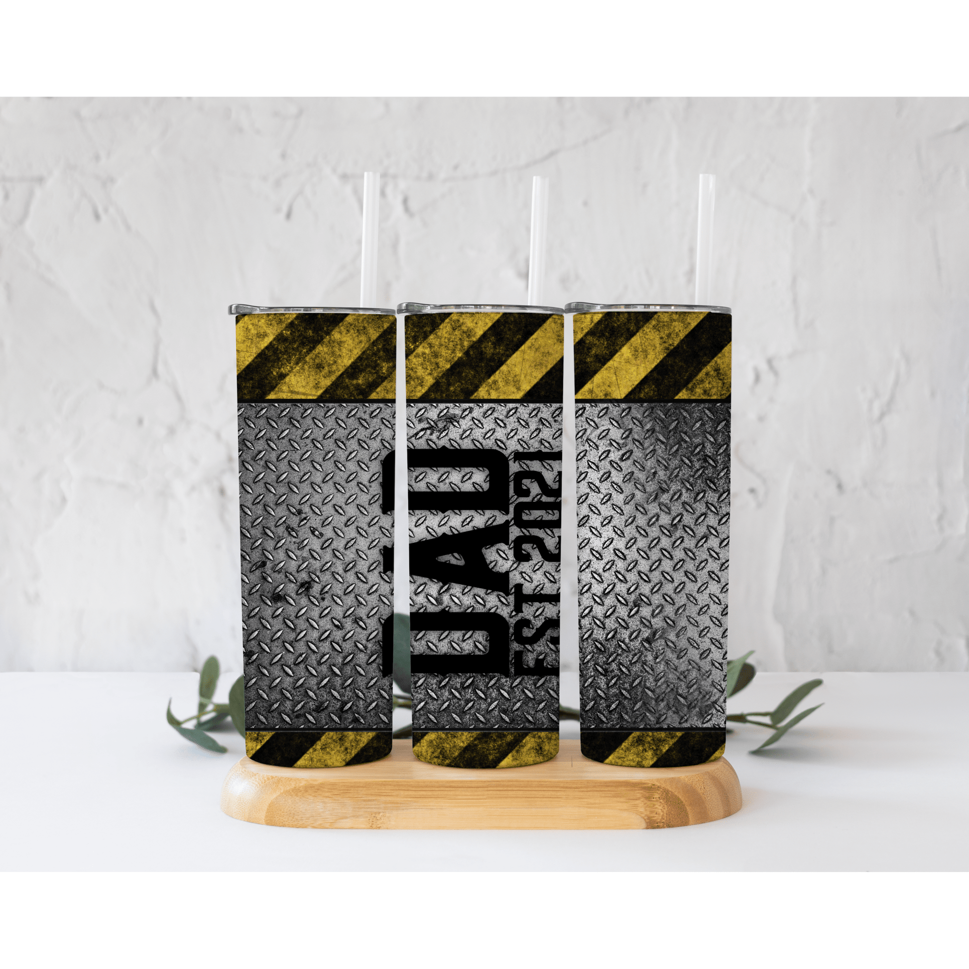 Dad Diamond Plate - Skinny Tumbler - southerncountryheart.com