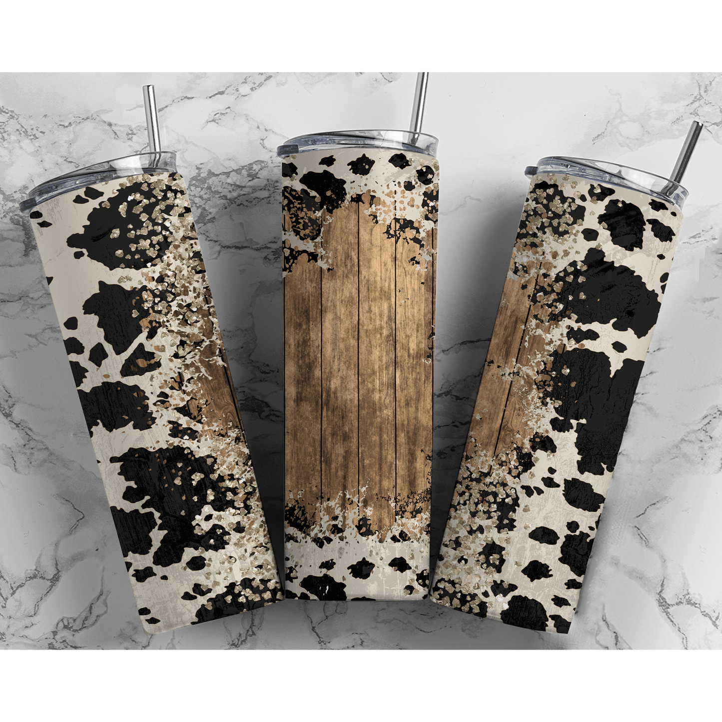 Cow Hide Western Blank - Skinny Tumbler - southerncountryheart.com