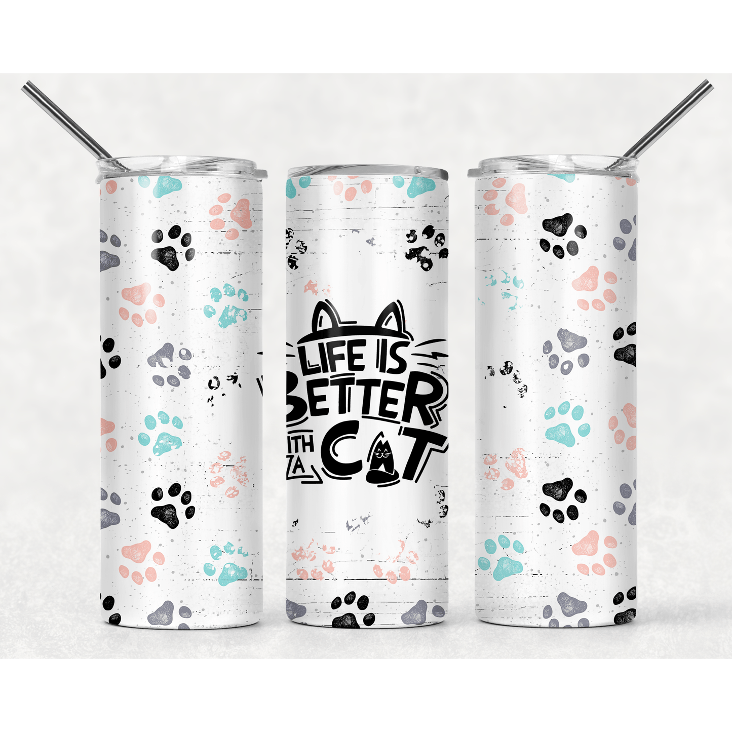 Life is Better with Cats - Skinny Tumbler - southerncountryheart.com