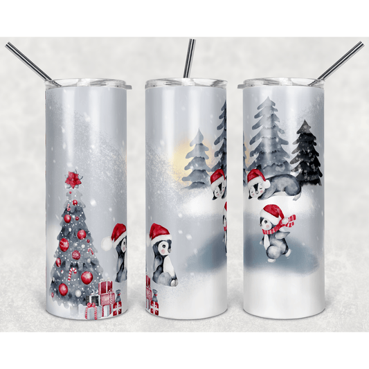 Christmas Penguins In Snow - Skinny Tumbler - southerncountryheart.com
