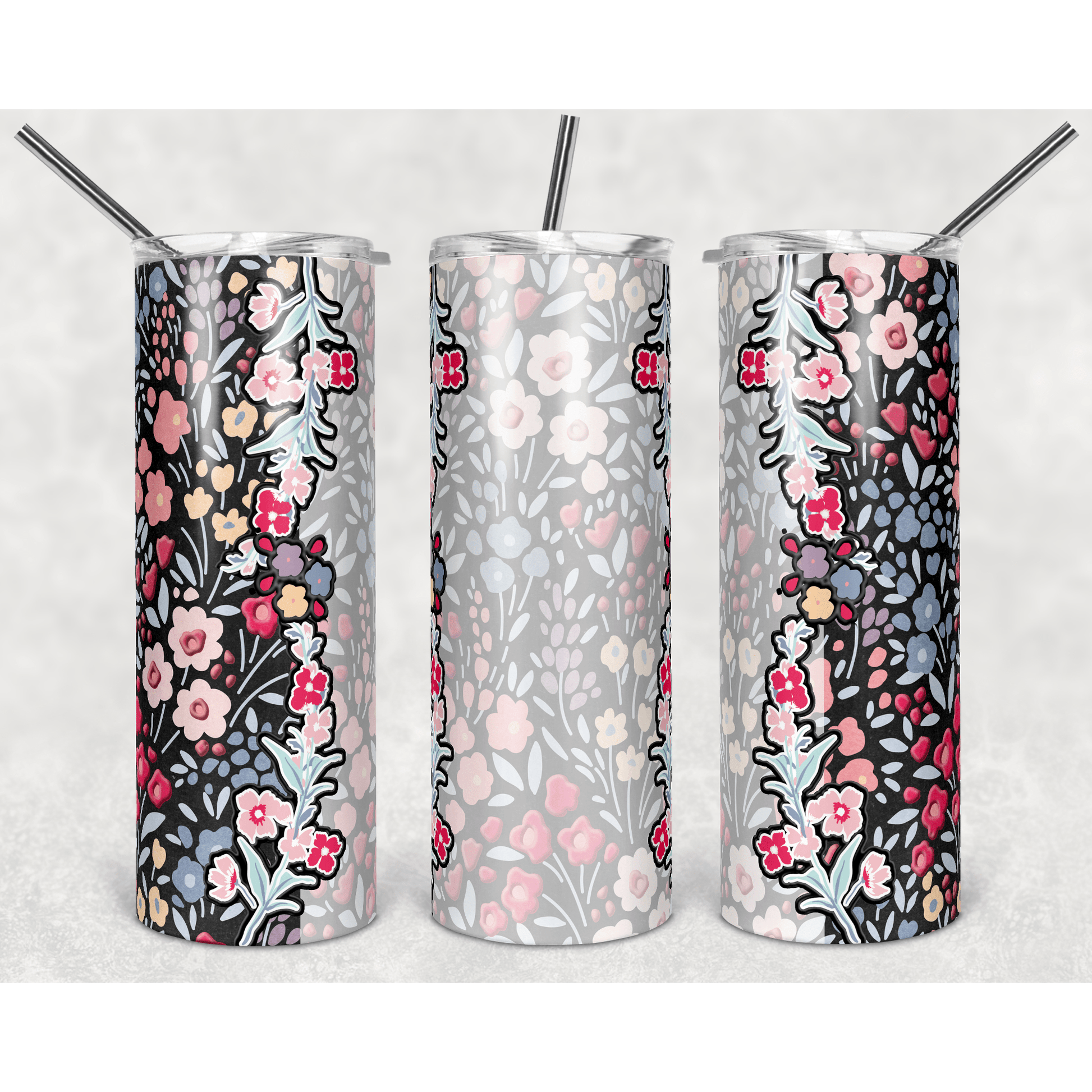 Doodle Flowers Blank - Skinny Tumbler - southerncountryheart.com