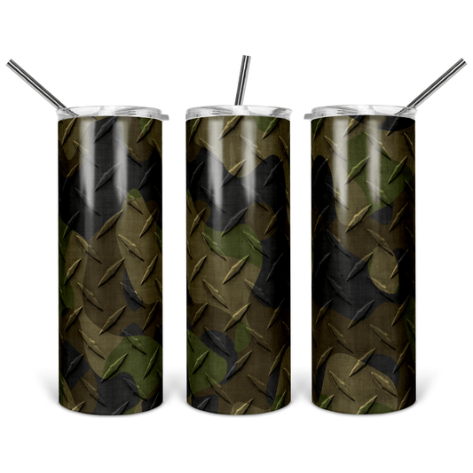 Camo Diamond Plate - Skinny Tumbler - southerncountryheart.com