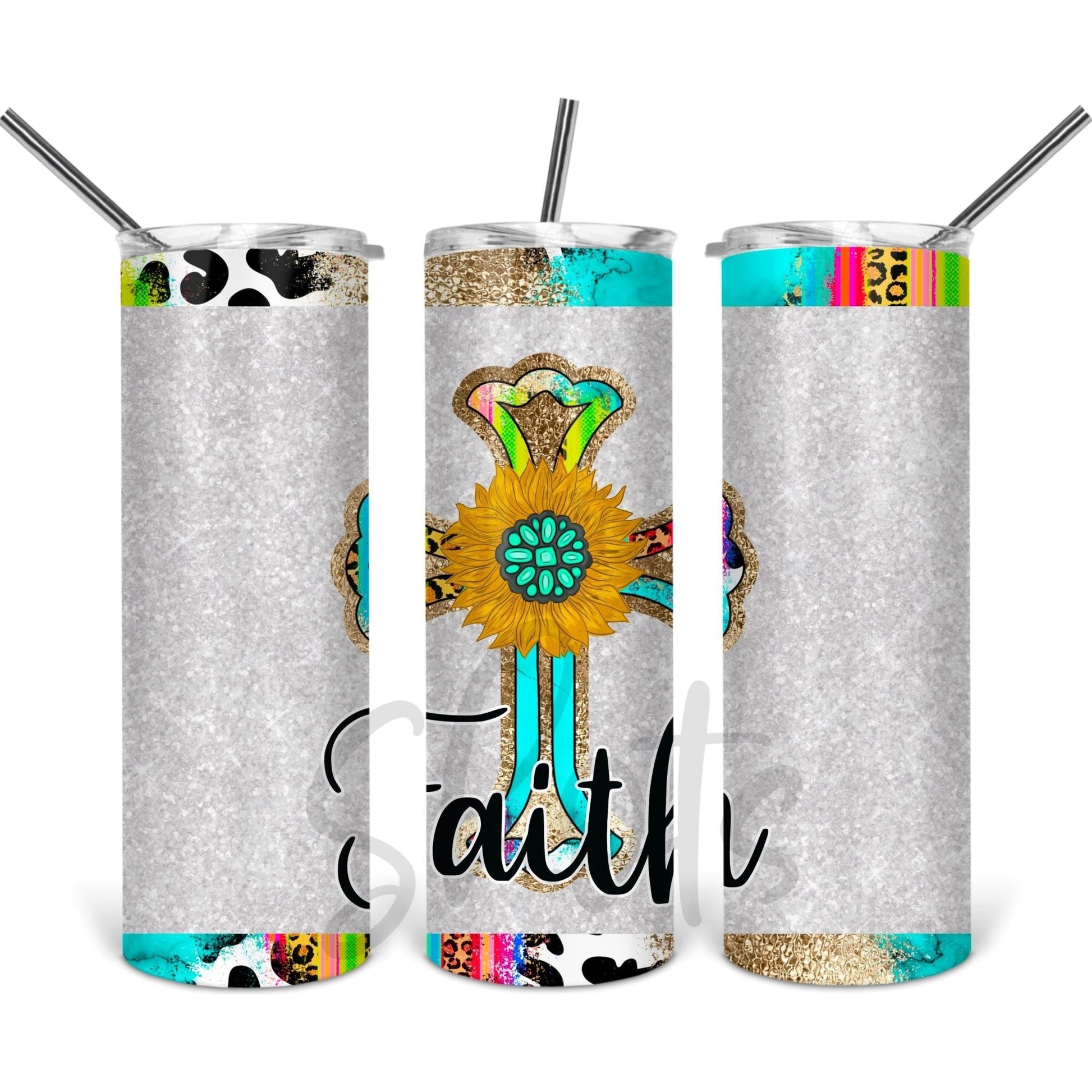Faith with Cross - Skinny Tumbler - southerncountryheart.com